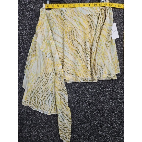 Japna Women's Skirt Medium Yellow Polyester Chiffon Wrap & Tie Skirt NWT - Picture 6 of 7